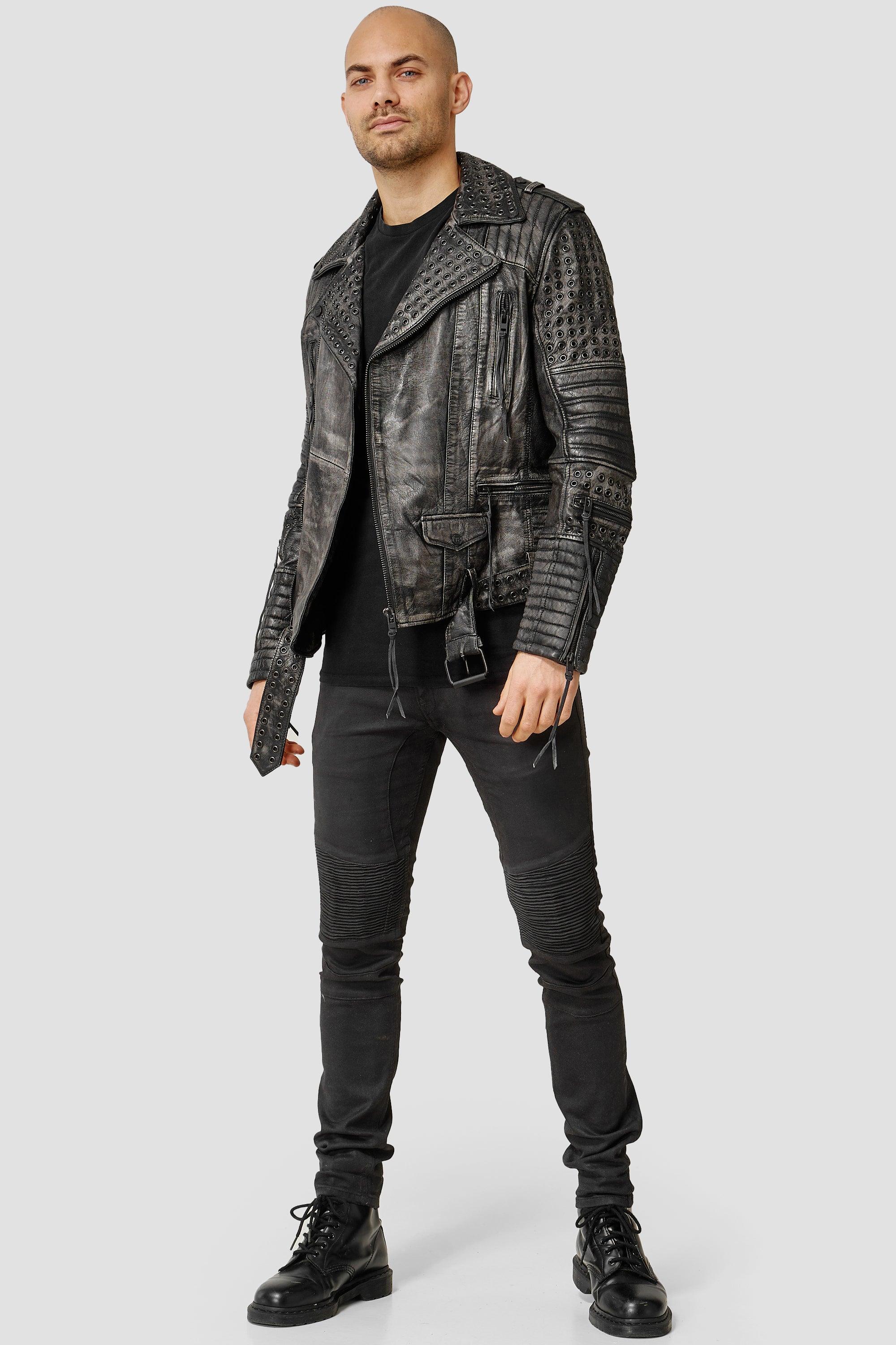 Geralt - TRUEPRODIGY - Herrenmode, Kollektion 2023, Leder, Lederjacke - 3702102-2999-S